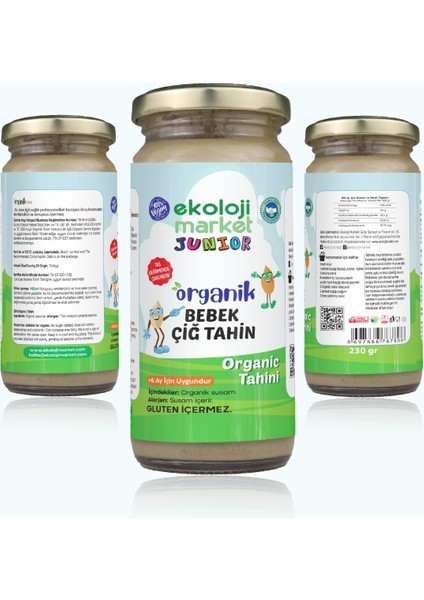 Organik Çiğ Tahin Glutensiz Taş Değirmen 230 gr (3 Adet)