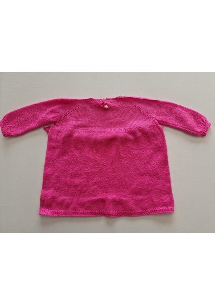Pembe El Örgüsü 6-9 Ay Bebek Elbisesi