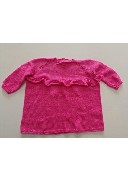 Pembe El Örgüsü 6-9 Ay Bebek Elbisesi