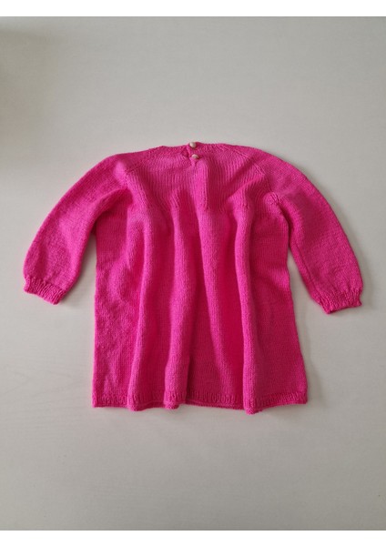 Pembe El Örgüsü 6-9 Ay Bebek Elbisesi