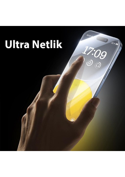 Baseus Crystalline iPhone 15 Pro Max Için Parlama Önleyici Tempered Cam Ekran Koruyucu