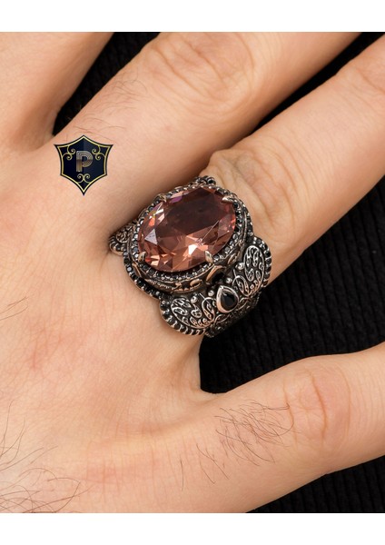 Gümüş Zultanit Taşlı Mikro Taş Süslemeli 925 Ayar Gümüş Erkek Yüzüğü fiyatları