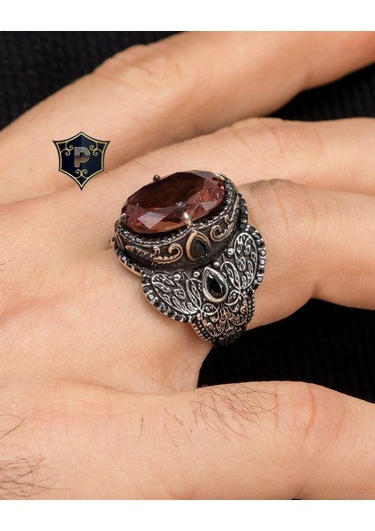 Gümüş Zultanit Taşlı Mikro Taş Süslemeli 925 Ayar Gümüş Erkek Yüzüğü modelleri