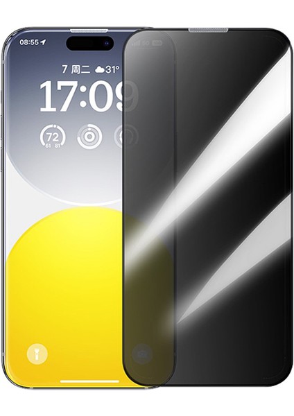 Baseus Corning iPhone 15 Pro Max Privacy Hayalet Full Koruma Tempered Cam Ekran Koruyucu
