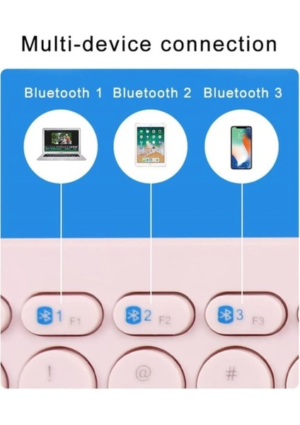 Tüm Cihazlara K380 Taşınabilir Ulta-Ince Kablosuz Bluetooth Türkçe Q Klavye