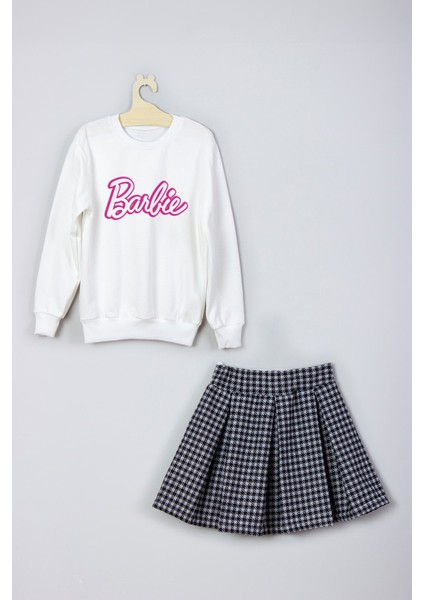 Yeni Sezon Barbie Baskılı Etek Sweat Takım