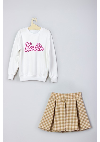Yeni Sezon Barbie Baskılı Etek Sweat Takım modelleri