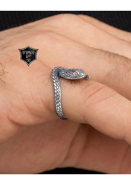 Gümüş Yılan Figürlü 925 Ayar Gümüş Yüzük fırsatları
