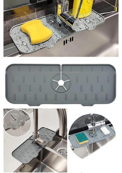 Tekno Trust Çok Renkli Su Tutucu Musluk Matı Mutfak ve Banyo Için Koruyucu Musluk ve Lavabo Matı Musluk Tezgah