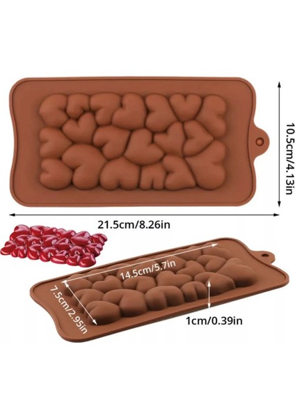 Kalp Tablet Çikolata Kalıbı Tablet Silikon Kalıp 21 cm Çikolata Sabun Kokulu Taş Epoksi Kalıbı