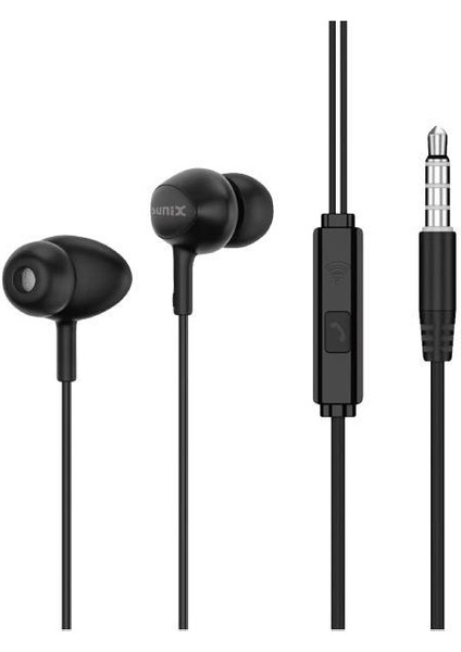 Stereo Mikrofonlu 3.5mm Kulak Içi Kablolu Kulaklık Siyah Sx-16