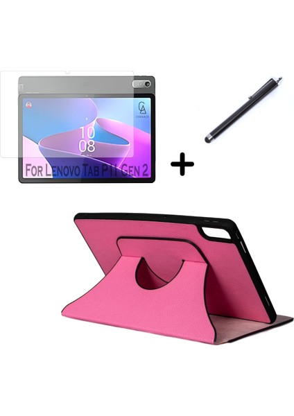 Lenovo Tab P11 2.nesil 11.5 Inç TB350FU Uyumlu Fest Tablet Kılıfı Ekran Koruyucu ve Kalem Seti
