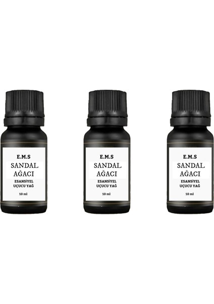 Sandal Ağacı Esansiyel Uçucu Yağ 3 Adet Buhurdanlık Yağı Difüzör Esansı Aromaterapi Yağı 3 x 10 ml