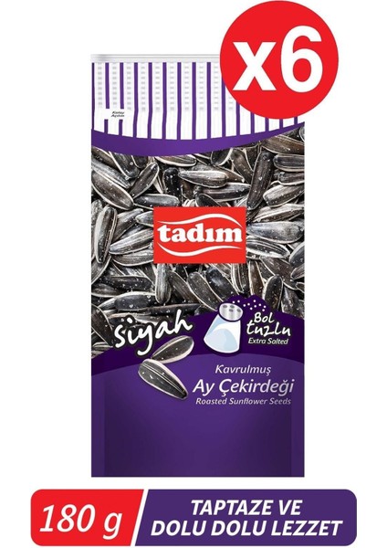 Siyah Ay Çekirdeği Bol Tuzlu 180GR 6'lı Paket