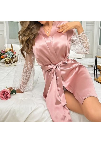 Kadın Dantelli Iç Gösteren Sabahlık Fantezi Kostüm Fantezi Giyim Gecelik