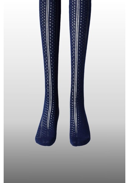 Kız Çocuk Karina Örgü Pamuklu Mesimlik Lacivert Renkli Külotlu Çorap modelleri