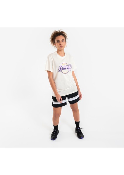Tarmak Yetişkin Beyaz Spor Tişörtü NBA Lakers TS 900 - Basketbol fırsatları