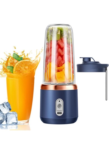 Modern Taşınabilir Smoothie Mikseri, USB ile Şarj Edilebilir, Mini El Smoothie Meyve Mikseri, 6 Bıç
