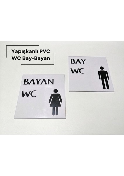 Yapışkanlı Pvc Wc Gösterge Bay Wc Tabelası Yönlendirme Resmi Wc Tuvalet İşareti