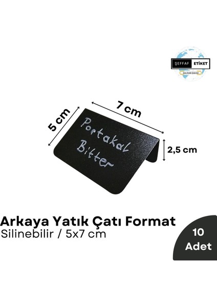 Silinebilir Pvc Karatahta Etiket Arkaya Yatık Vitrin Etiketi, Ürün Önü Dekoratif Etiket