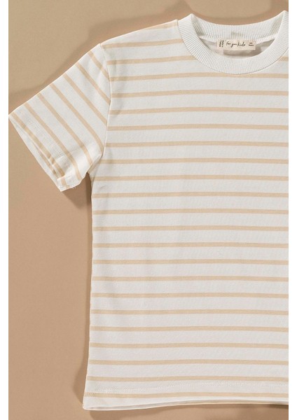 Çizgili Taş Tshirt Şort Takım