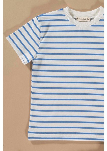 Çizgili Saks Tshirt Şort Takım fiyatları