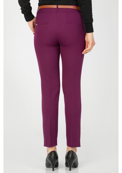 Inci Detay Kemerli PANTOLON-3031 Mor