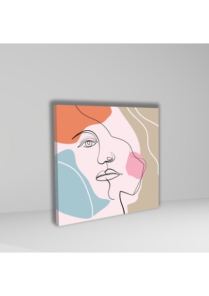 3'lü Kare Kanvas Renkli Çizgisel Kadın Silüeti Tablo Seti fırsatları