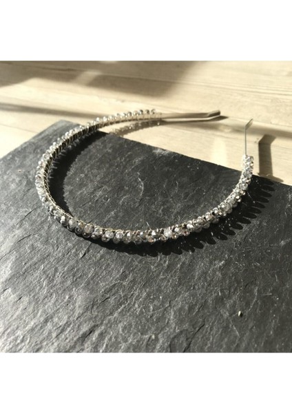 Gri Kristal Saç Tacı Saç Bandı Taç