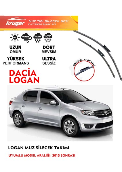 Dacia Logan 2015 Sonrası Muz Silecek Seti