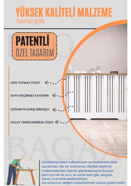 Petek Kapama Petek Önü Kaplama Petek Önü Kapatma Iç Ölçü 136 cm ( Çam) Izgara Desen