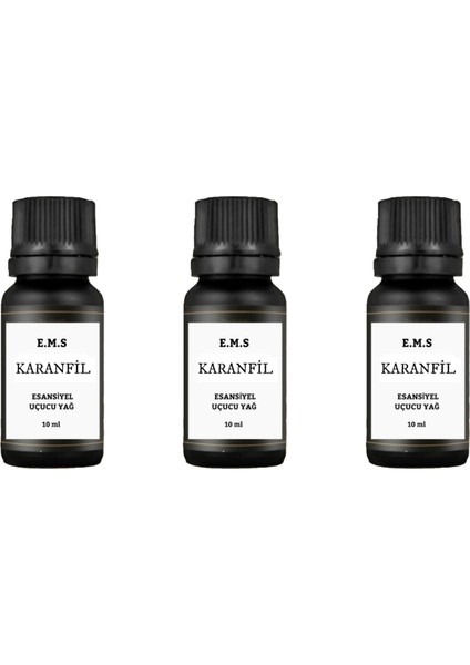 Karanfil Esansiyel Uçucu Yağ 3 Adet Buhurdanlık Yağı Difüzör Esansı Aromaterapi Yağı 3 x 10 ml