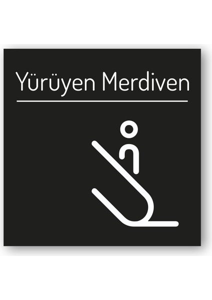 Merdiven Yönlendirme Levhası - Siyah Zeminli