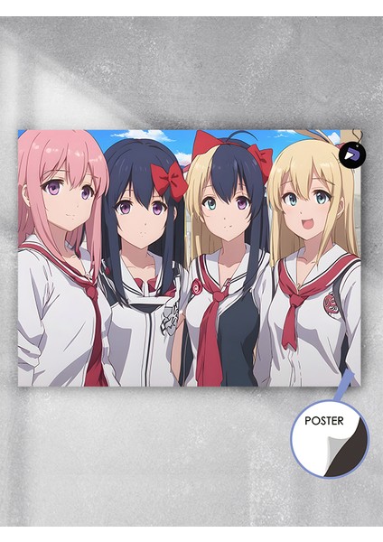 Anime Kız Grubu Manga Anime Poster - Afiş - Dekoratif Duvar Posteri