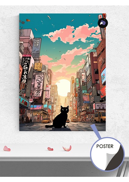 Tokyolu Kedi Manga Anime Poster - Afiş - Dekoratif Duvar Posteri