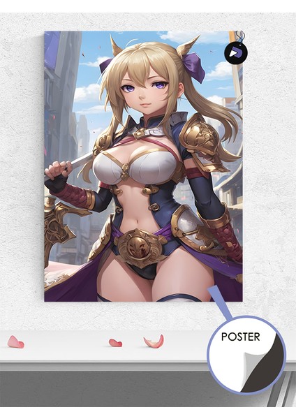 Sarı Savaşçı Anime Kızı Manga Anime Poster - Afiş - Dekoratif Duvar Posteri