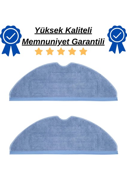 Tekno Trust Mavi Roborock S7 Uyumlu 2 Adet Mop Fiber Paspas Bez-Yüksek Kaliteli