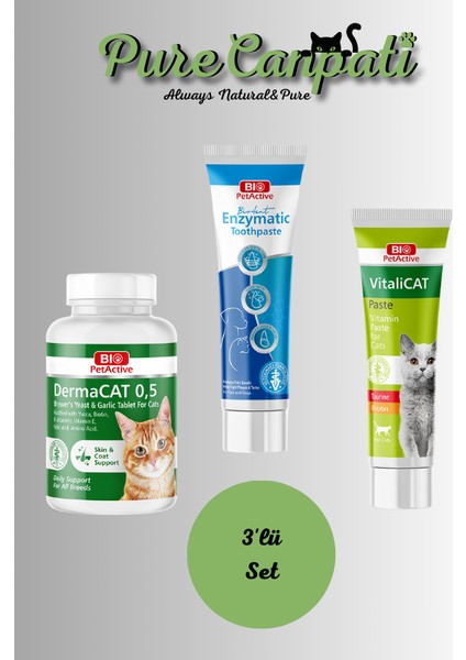 Kedi Dermacat,diş Macunu,multivitamin Seti