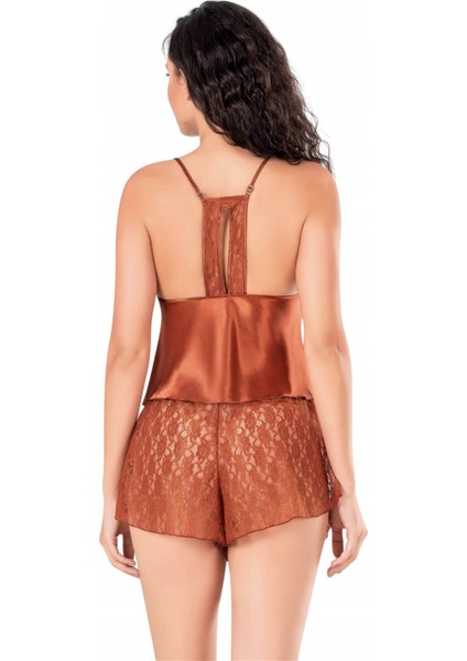 Beruflic Tarçın Saten Babydoll Şort Takımı