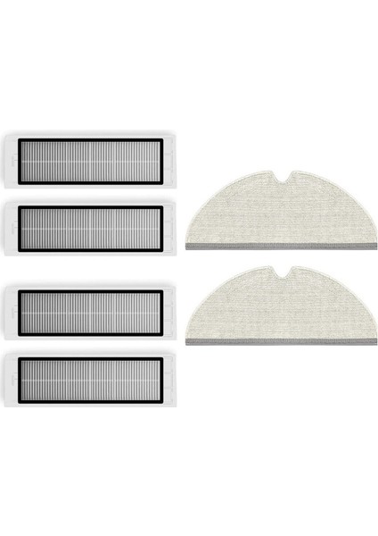 Tekno Trust Beyaz S5 MAX-S50 S6 S6 Maxv S6 Pure Uyumlu 6'li Mop-Hepa Filtre Seti