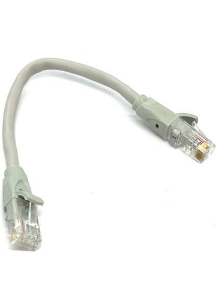 20CM Cat6 Patch Kablo 20 cm Ethernet Kablosu Utp Lan Kablosu Internet Kablosu Gri Renk