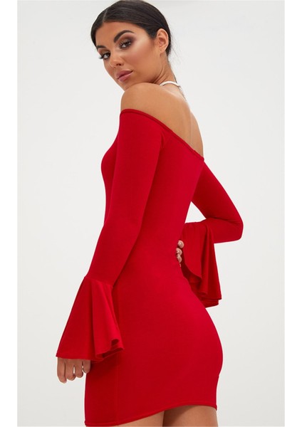 Beruflic Kırmızı Ispanyol Kol Dar Elbise fiyatları