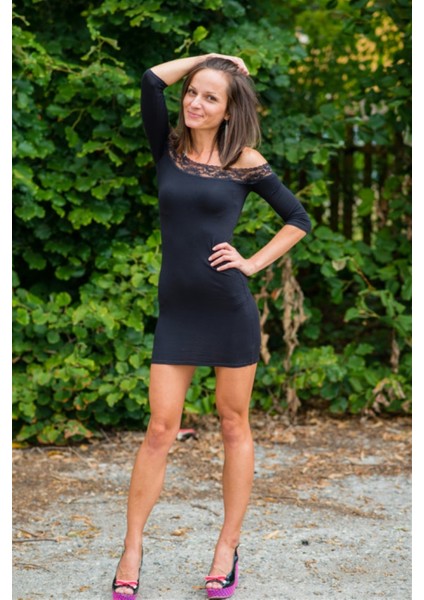 Beruflic B101182 Özel Dizayn Dantel Süslü Mini Elbise