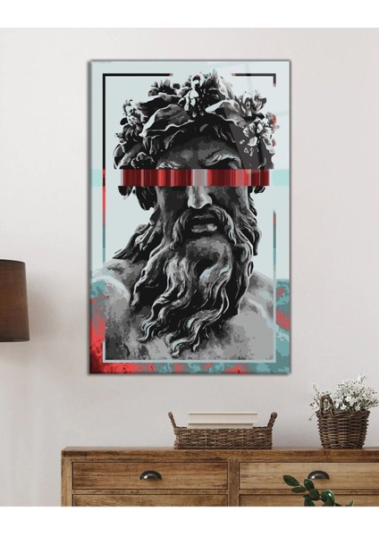 Heykel Zeus Cam Tablo, Ev ve Ofis Duvar Dekoru Hediyelik Büyük Tablo Dayanıklı Cam fiyatları