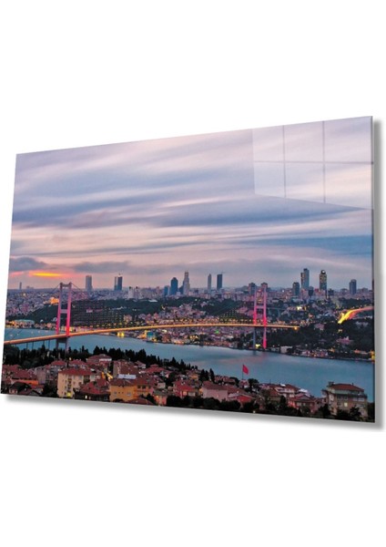 Istanbul Boğazı Manzara 4mm Dayanıklı Cam Tablo Temperli Cam