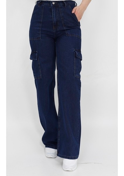 1369 Kargo Cepli Geniş Paça Kot Pantolon