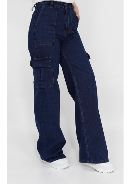 1369 Kargo Cepli Geniş Paça Kot Pantolon modelleri