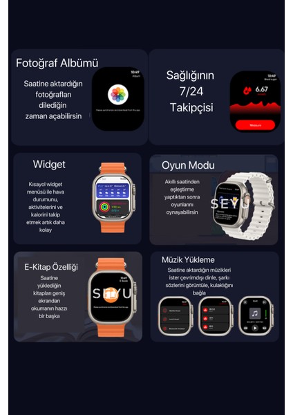 49 mm Watch Ultra 2 Max Amoled Gs Ultra 2 Akıllı Saat Tüm Telefonlara Iphone ve Android Uyumlu Smar