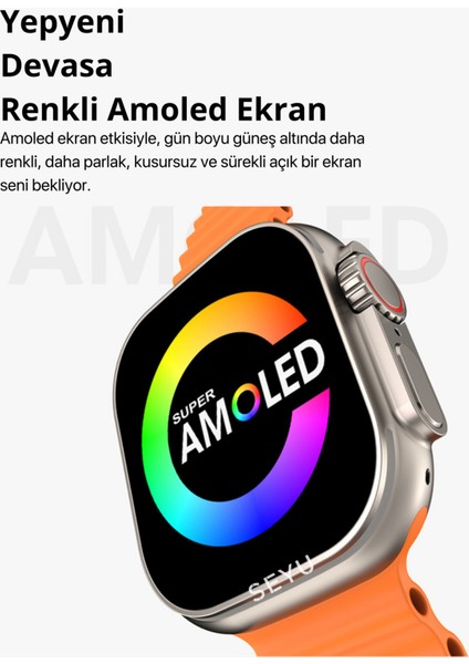 49 mm Watch Ultra 2 Max Amoled Gs Ultra 2 Akıllı Saat Tüm Telefonlara Iphone ve Android Uyumlu Smar