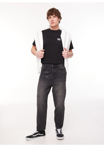 Normal Bel Dar Paça Standart Koyu Mavi Erkek Denim Pantolon UMA23061JE
